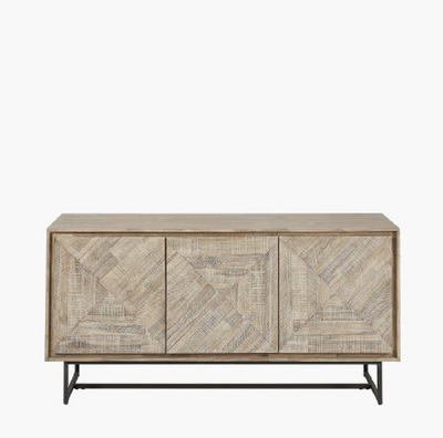 Macey Acacia Wood Three Door Sideboard