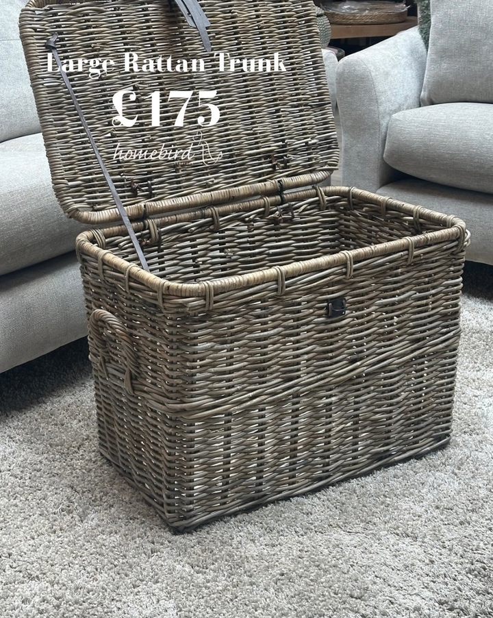 Maine Rattan Leather Strap Trunk