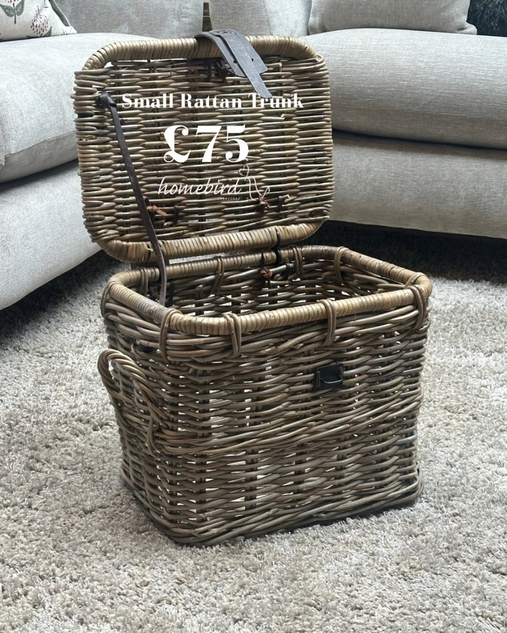 Maine Rattan Leather Strap Trunk
