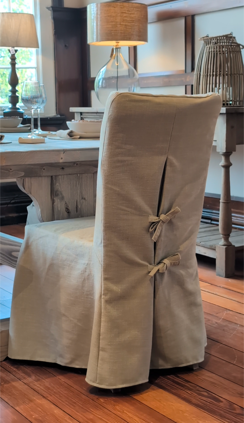 Anna Linen Loose Cover Dining Chair (Set of Two)