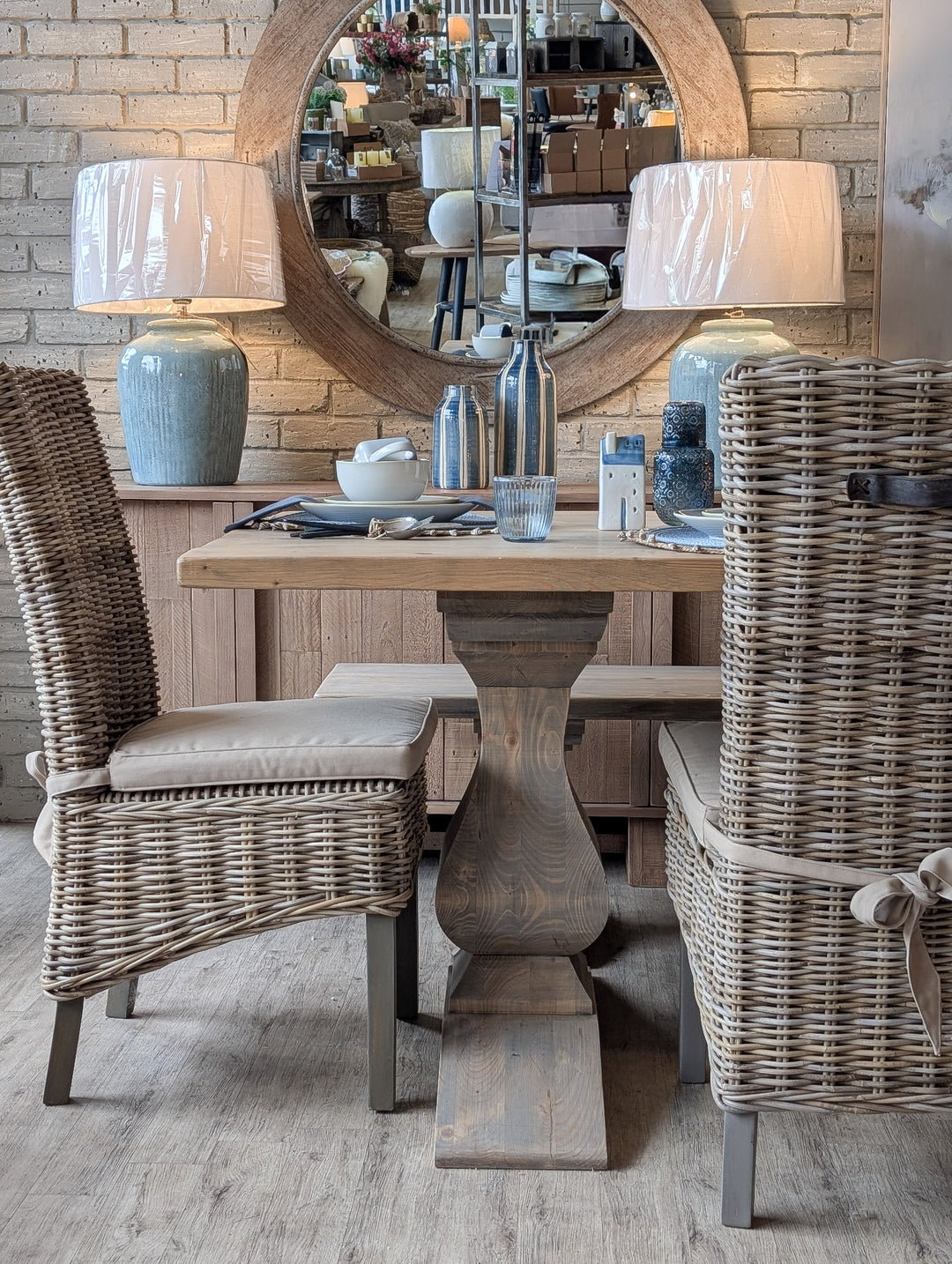 Tatton Dining Table &amp; Bench Set