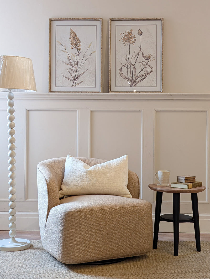 Swivel Chair Natural Upholstery