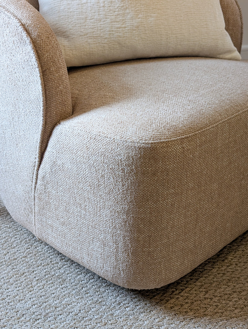 Swivel Chair Natural Upholstery