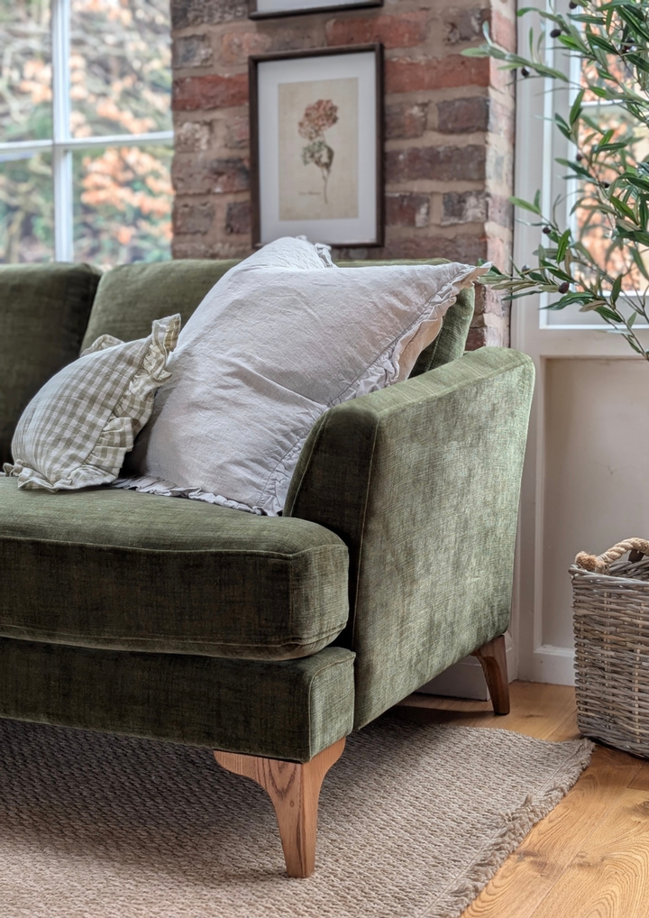 Charlie Three Seat Chaise Sofa Left - Forest Green