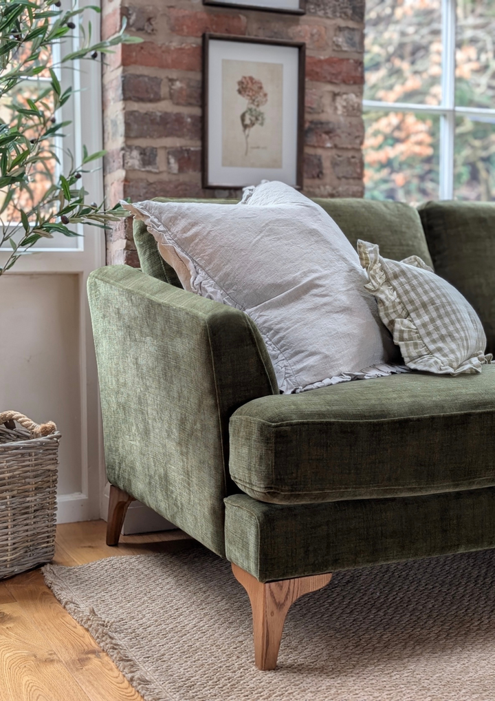 Charlie Three Seat Chaise Sofa Right - Forest Green