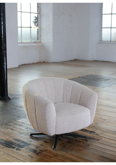 Swivel Chair - Cream Boucle